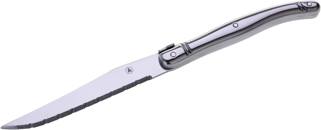 LAGUIOLE - Set mit 6 Steakmessern - 11 cm Klinge - edelstahl - verchromt