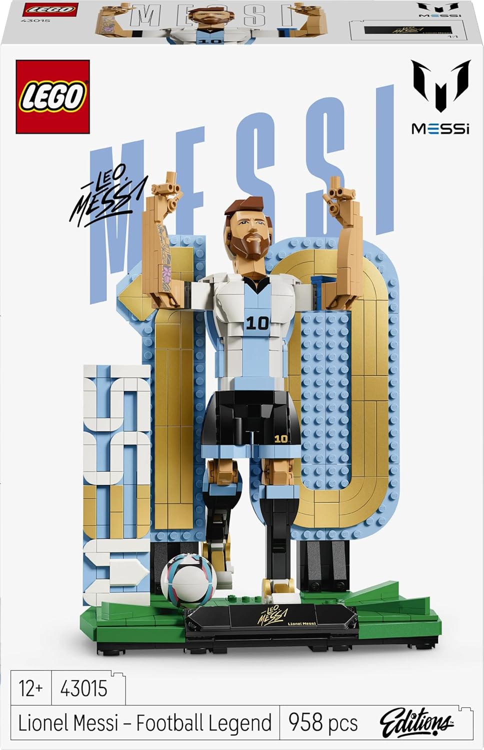 LEGO Editions Lionel Messi - Fussballlegende Spielzeug - 3D Figuren Modellbau - DIY Kinderzimmer Dek