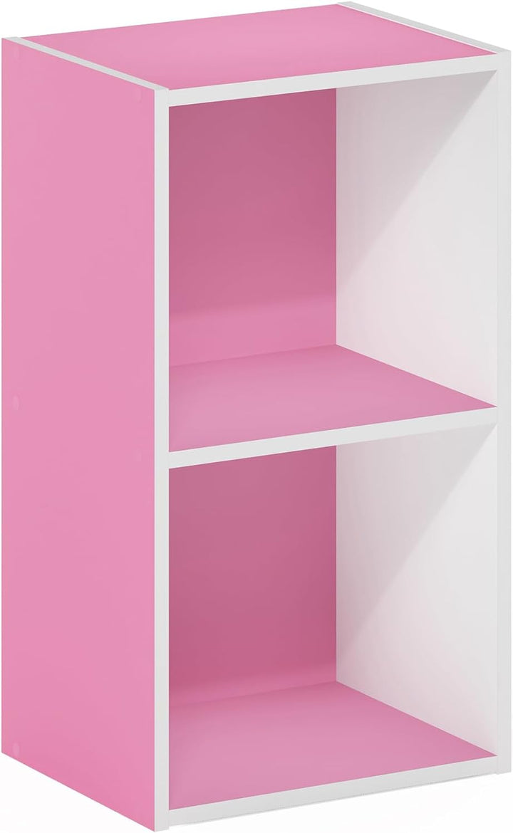 Furinno Luder Bücherregal 30.5(W) x 53.9(H) x 23.7(D) cm Weiss/Rosa, 30.5(W) x 53.9(H) x 23.7(D) cm
