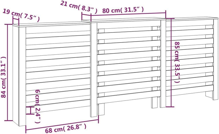 vidaXL Heizkörperverkleidung Lamellen-Design Heizungsabdeckung Heizungsverkleidung Heizung Abdeckung