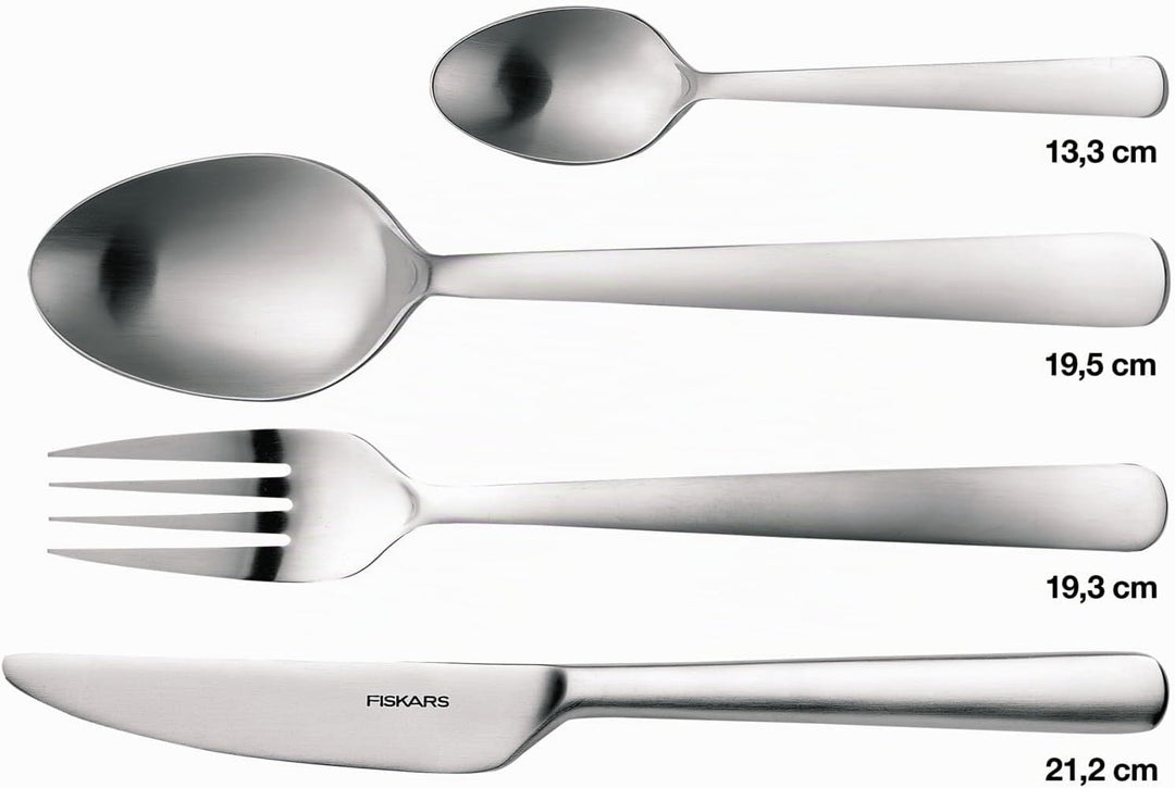 Fiskars Besteck-Set, 16-teilig, Qualitätsstahl, Silber/Matt, Functional Form, 1002958, Besteck-Set,