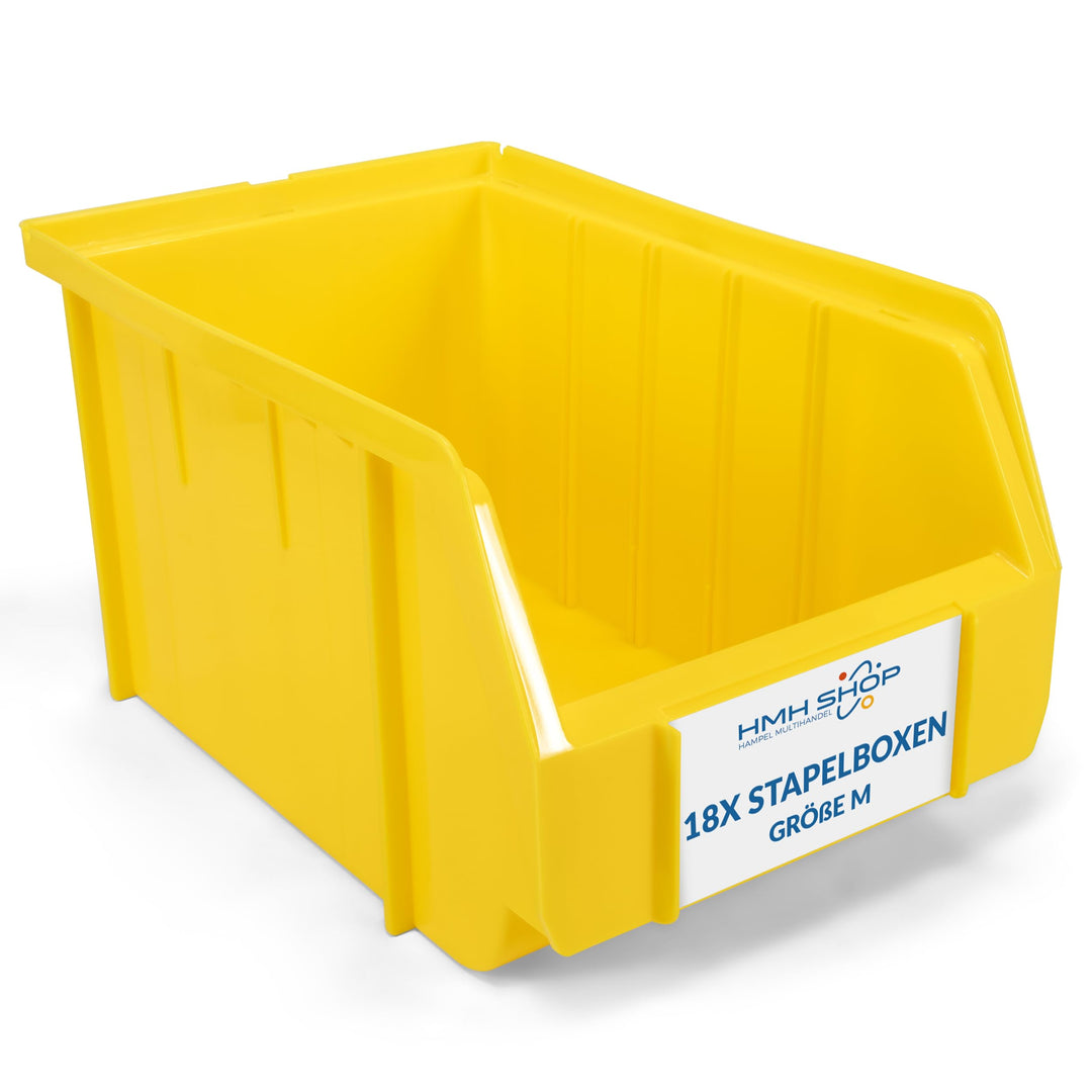 HMH Stapelboxen der Grösse M 230x150x130mm für dein Kleinteilelager Sichtlagerkästen in 5 Farben Zub