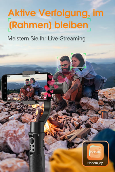 Smartphone Gimbal Stabilisator, hohem iSteady Mobile Plus 3-Achsen Stabilisator für Android/iPhone,