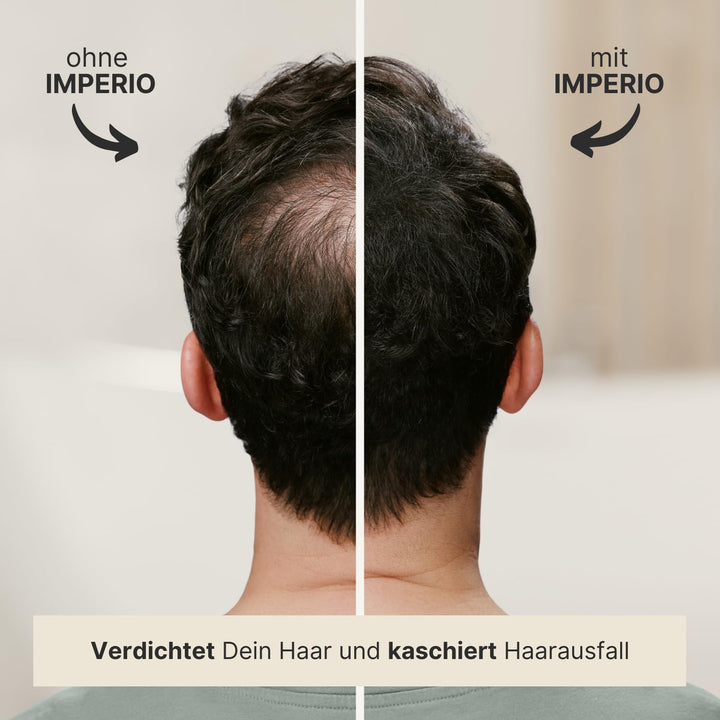 IMPERIO Streuhaar zur Haarverdichtung & vollem Haar in Sekunden. Schütthaar für einen authentischen