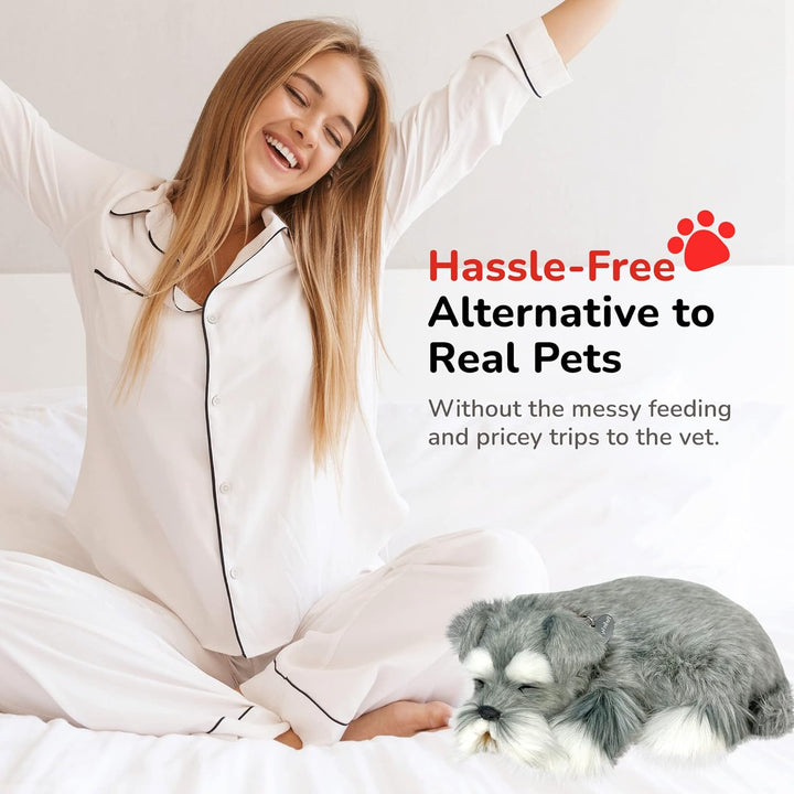 Perfect Petzzz Schnauzer Hundewelpen, die wirklich atmen