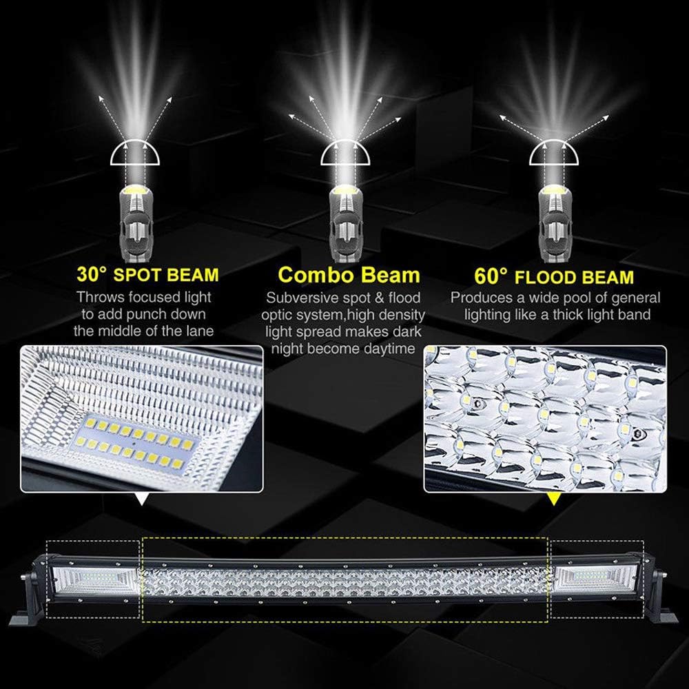 AUXTINGS 324w dreireihige 7d led light bar punkt-flut-combo gerade off-road-fahren lichter 22 inch T