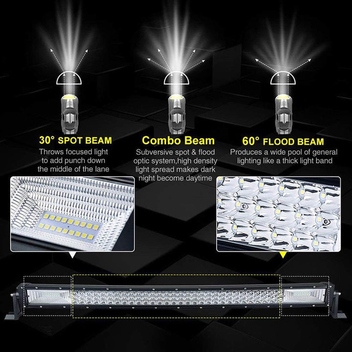 AUXTINGS 324w dreireihige 7d led light bar punkt-flut-combo gerade off-road-fahren lichter 22 inch T