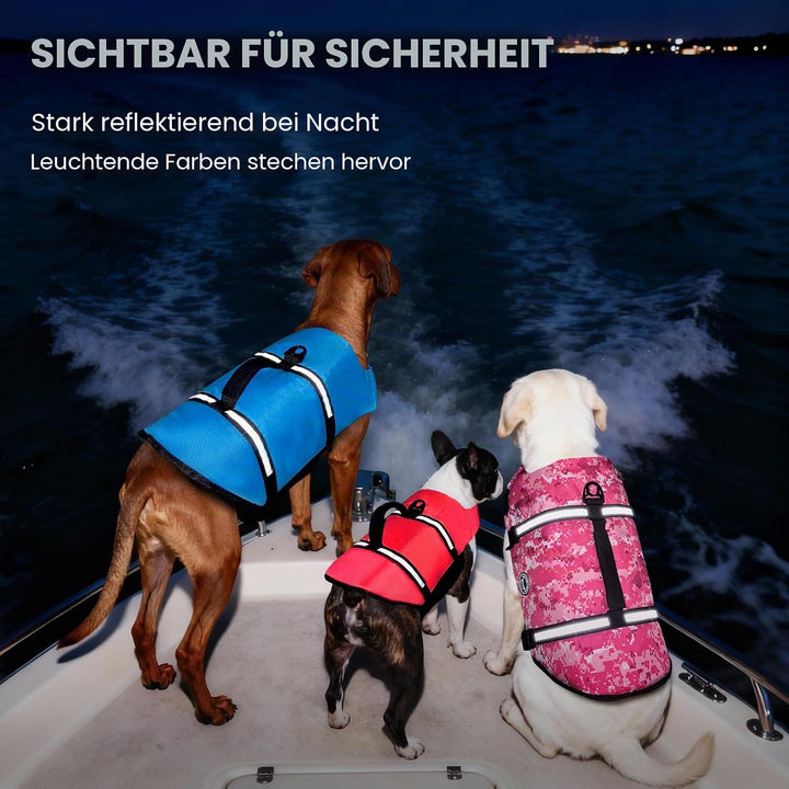 VIVAGLORY Rip Stop Schwimmweste Hund, Hundeschwimmweste, Schwimmhilfe & Auftrieb, Rettungsweste Hund