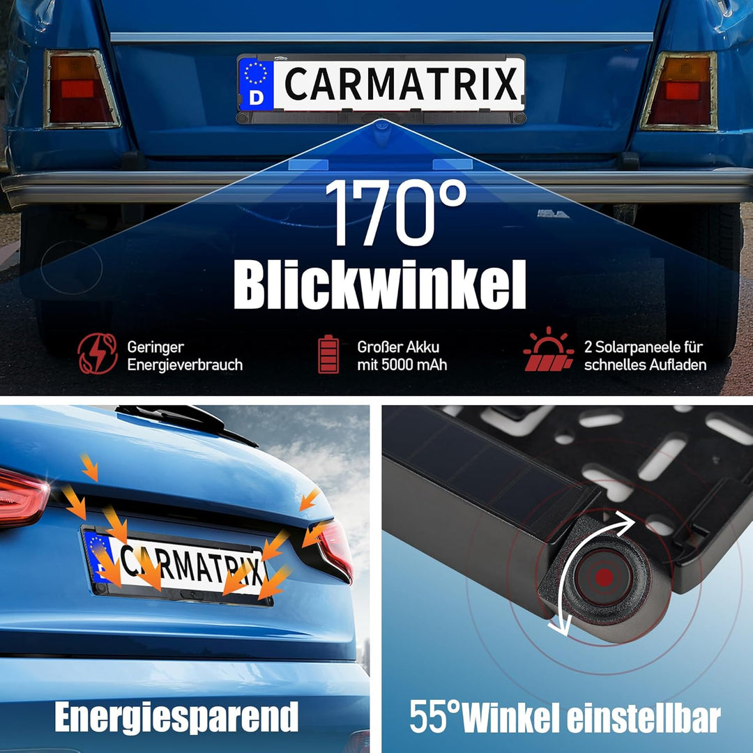 Solar Funk Auto Rückfahrsystem HD für Wohnmobil, Wohnwagen, Anhänger, Transporter, Rückfahrkamera mi
