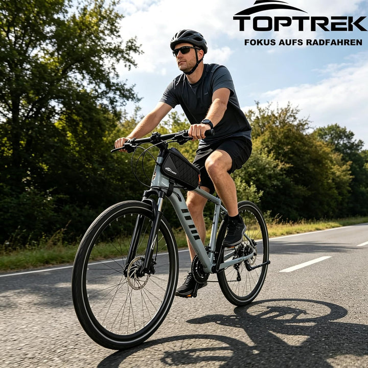 toptrek Fahrrad Rahmentasche, Fahrradtasche Rahmen für Smartphone mit TPU Sensitivem Touchscreen für