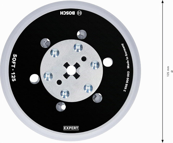 Bosch Professional 1x Expert Multihole Universalstützteller (Version weich, Ø 125 mm, Zubehör Exzent