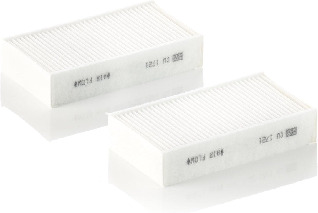 MANN-FILTER CU 1721-2 Innenraumfilter – Kabinenluftfilter Satz (2er Set) – Für PKW