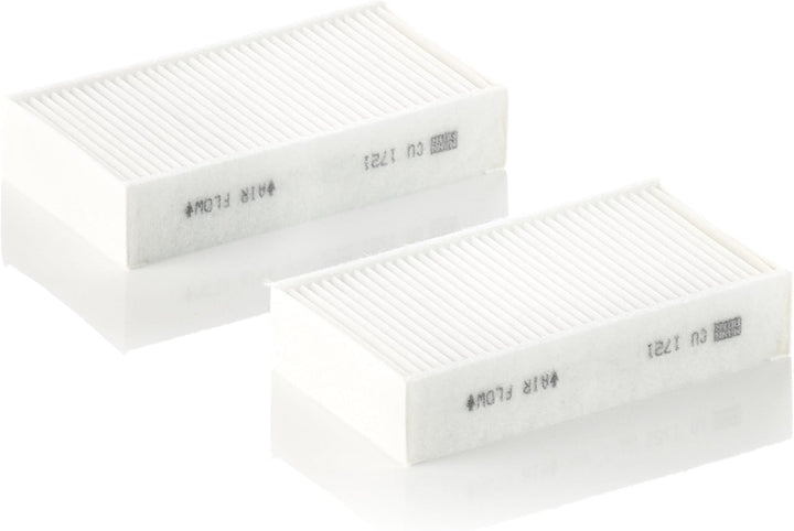 MANN-FILTER CU 1721-2 Innenraumfilter – Kabinenluftfilter Satz (2er Set) – Für PKW