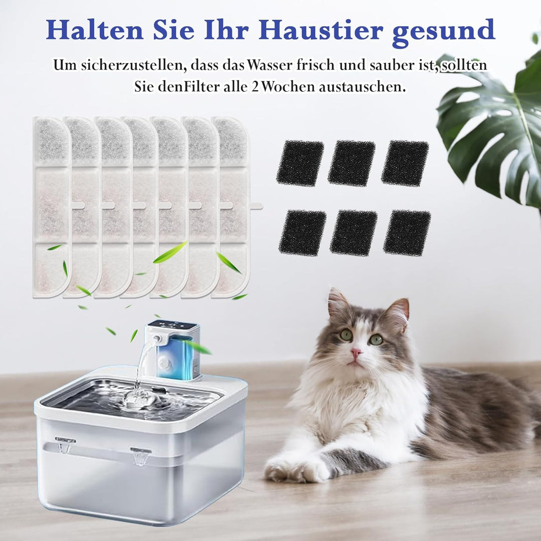 Herboom 28 Stück Katzenbrunnen Filter für downypaws 2.5L Trinkbrunnen, Katzentrinkbrunnen Filter mit