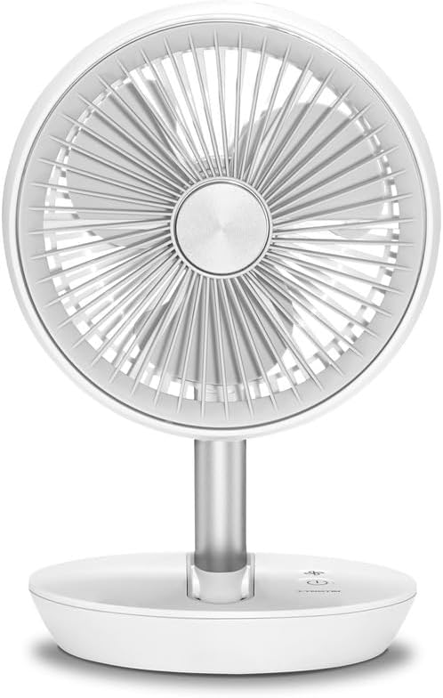 TROTEC TVE 2 W Akku-Tischventilator Leiser Mini-Ventilator, 25 W, 2 Stufen | 360° drehbar, ideal für
