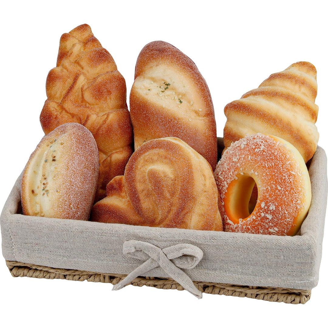 6 Stück Kunstbrot Dekor Gefälschte Donut Sesam Kokosnuss Croissant Anzeige Lebensecht Französisch La