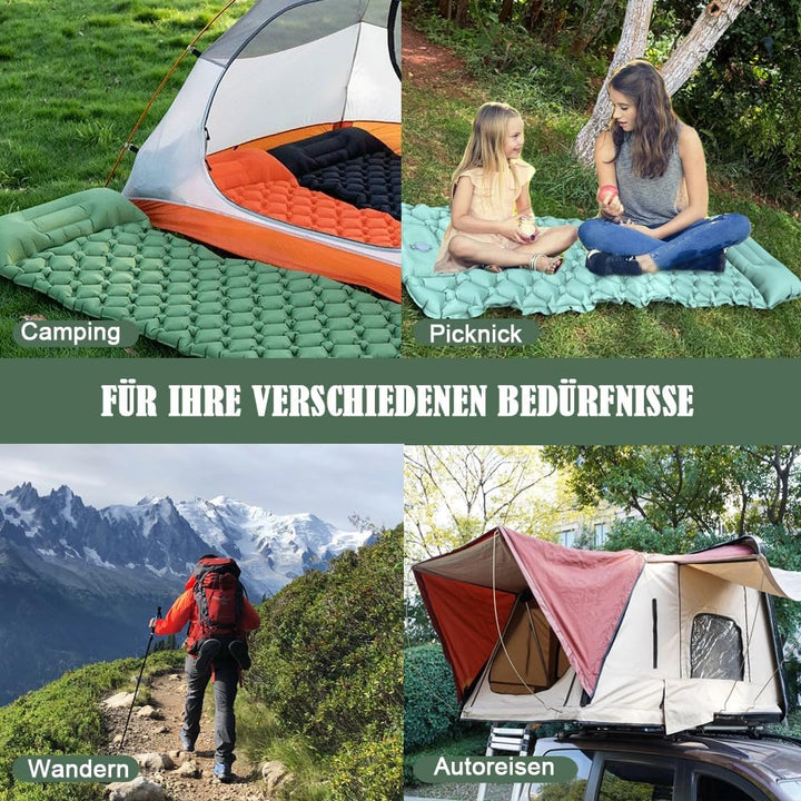 Isomatte Ultraleicht Luftmatratze Camping - Camping Matratze Selbstaufblasbare Luftmatratze (Grün),
