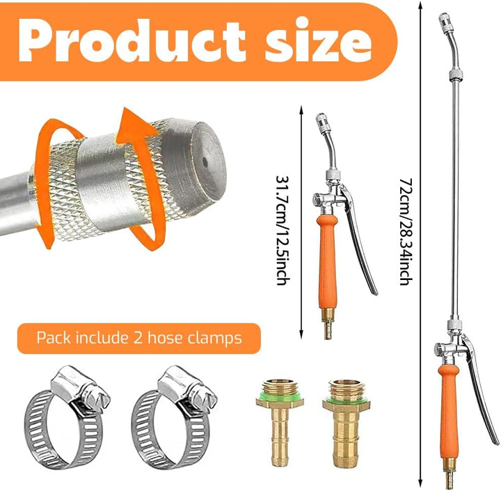 72cm Sprühstab Metall, Sprühlanze Ersatz Mit Universeller Messingersatz 3/8" Und 3/4", Bewässerungss