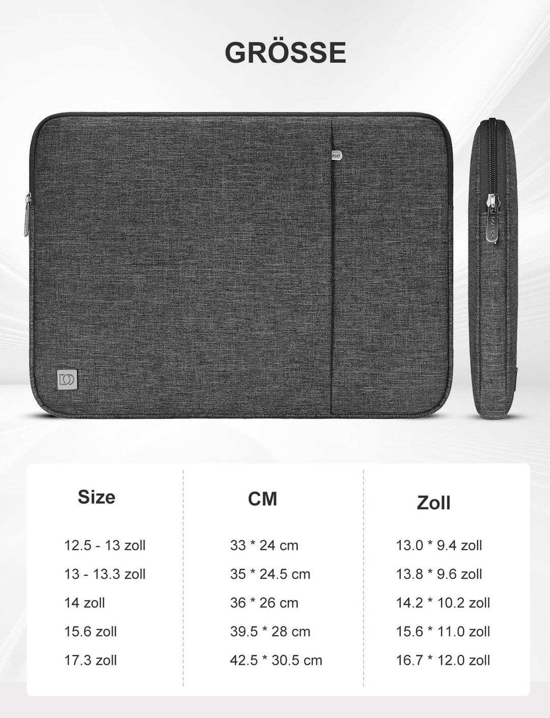 DOMISO 17 Zoll Wasserdicht Laptop Sleeve Case Notebook Hülle Schutzhülle Tasche Laptoptasche Schutza