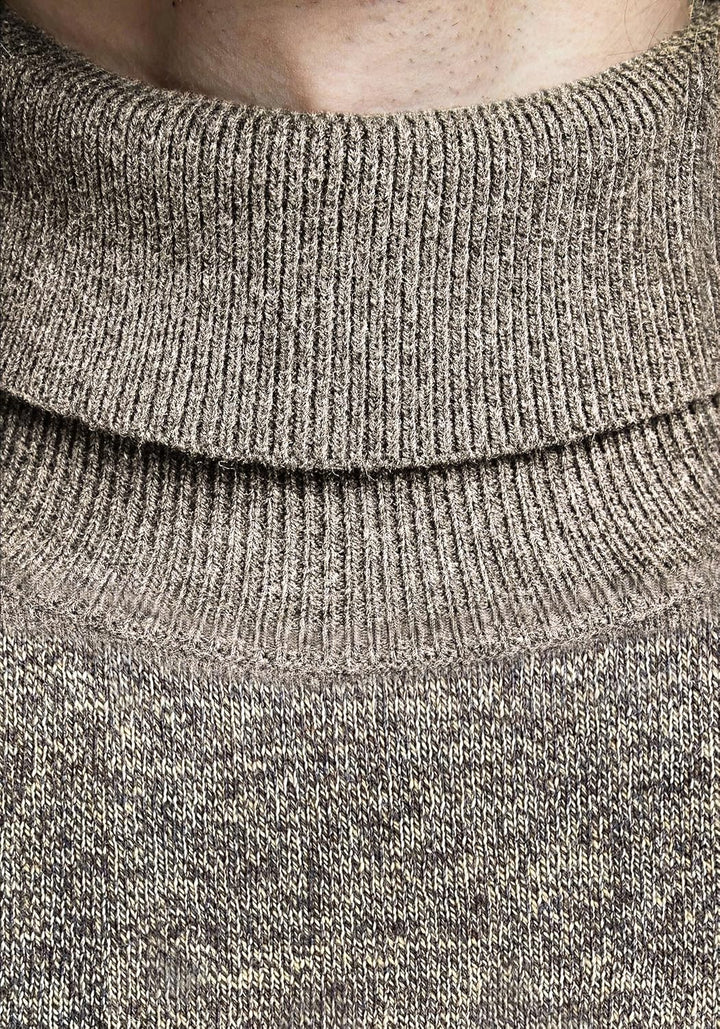JACK &amp; JONES Emil Knit Roll Neck Jumper L Beige (Crockery/Twisted With Mulch), L Beige (Crockery/Twi
