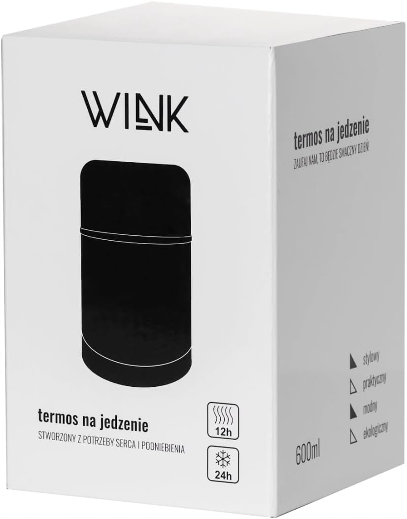 WINK Thermobehälter für Essen 600 ml – Edelstahl Warmhaltebehälter für Speisen, Thermo Lunchbox Kind