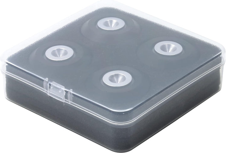 Dynavox Highend Dual-Absorber 4er-Set, Entkoppler aus Aluminium mit Zwei dämpfenden Silikongummis, A