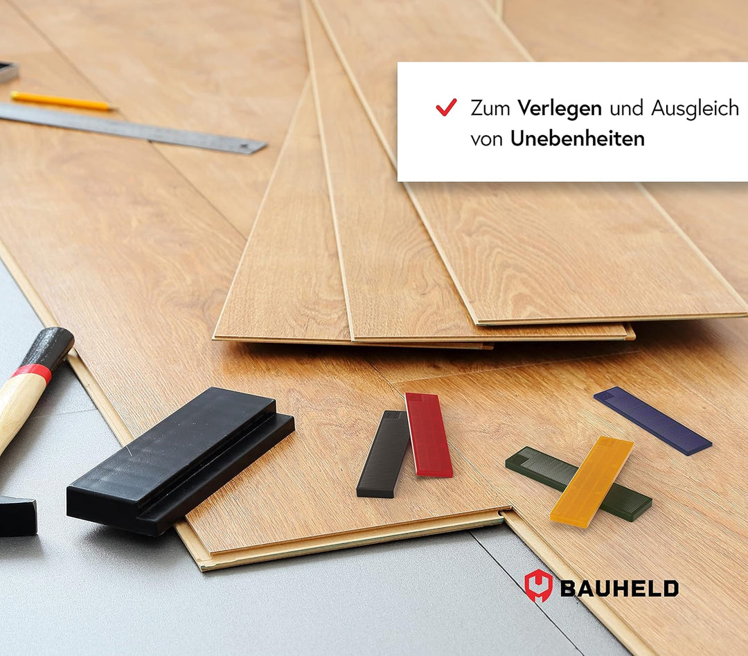 BAUHELD® Universal Verglasungsklötze 24x100mm [300/600 Stück] - Mehrfarbige Fenster-Abstandshalter K