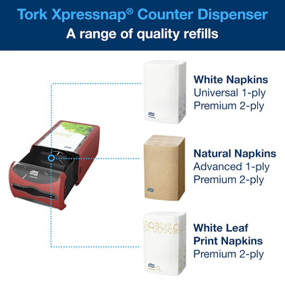 Tork 272512 Xpressnap Thekenspender für N4 Spenderservietten / Serviettenspender in Rot, Rot