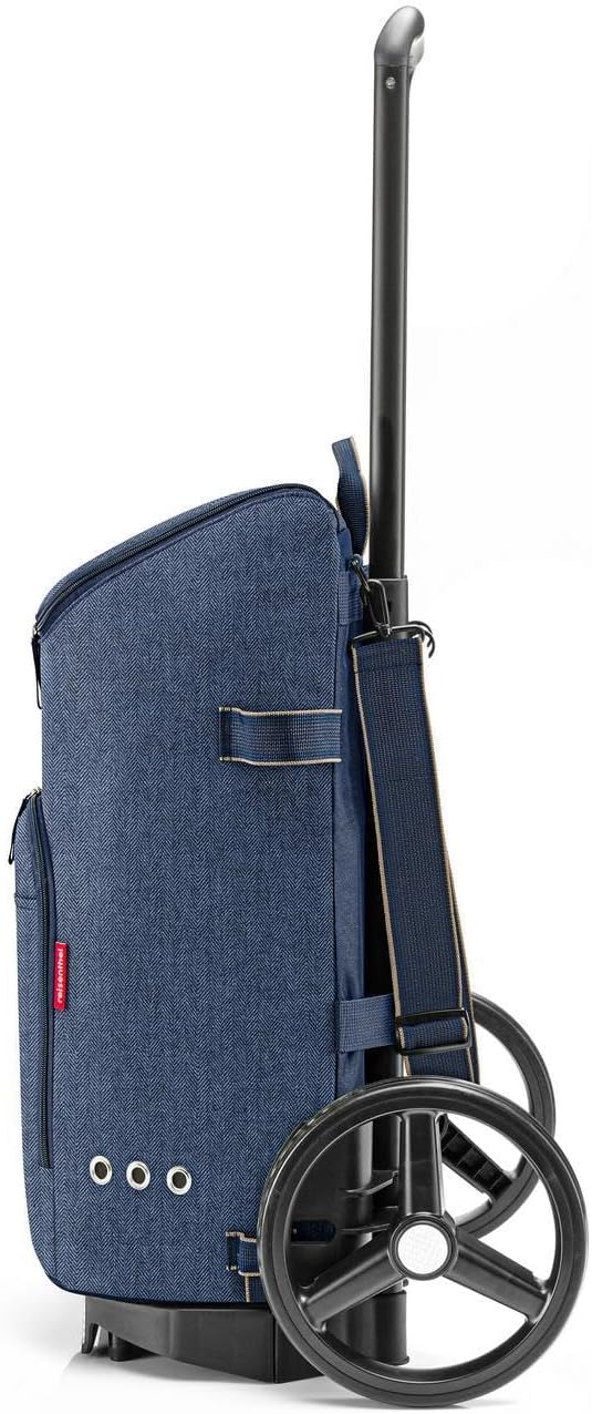 reisenthel citycruiser Set (Rack + Bag) Tasche Herringbone Dark Blue + Rack Black - Praktische Einka