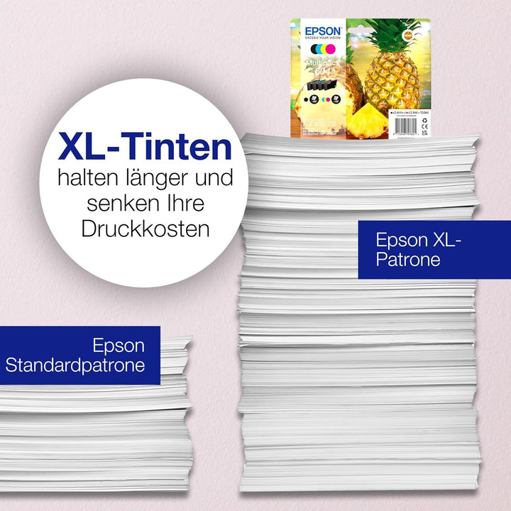Epson Orginal 604 Tinte Ananas Multipack 4-farbig Standard, XP-2200 XP-2205 XP-3200 XP-4205 WF2910DW