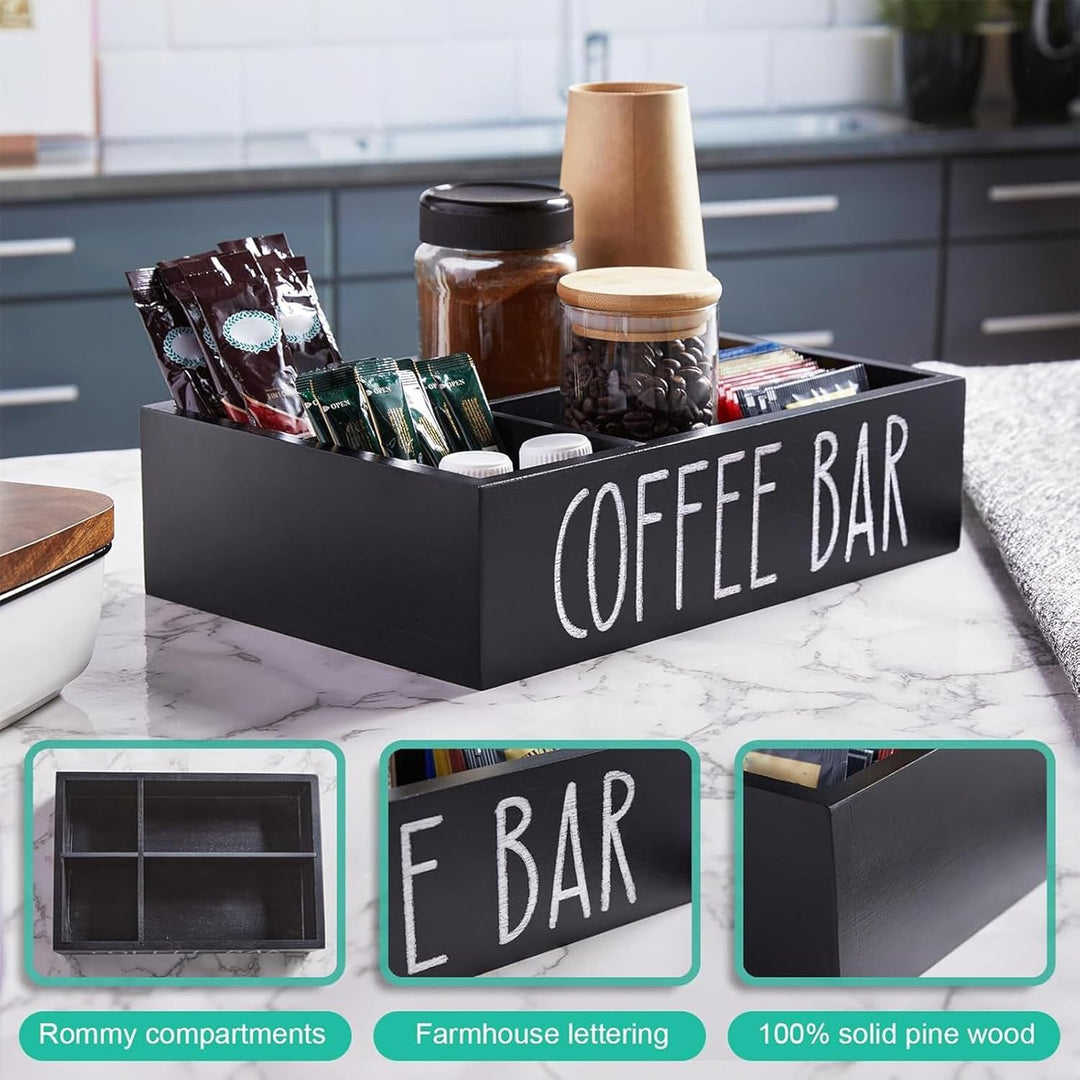 Gewürz-Aufbewahrungsbox mit herausnehmbaren Regalen, Kaffeestations-Organizer für Tee, Tassen und Zu