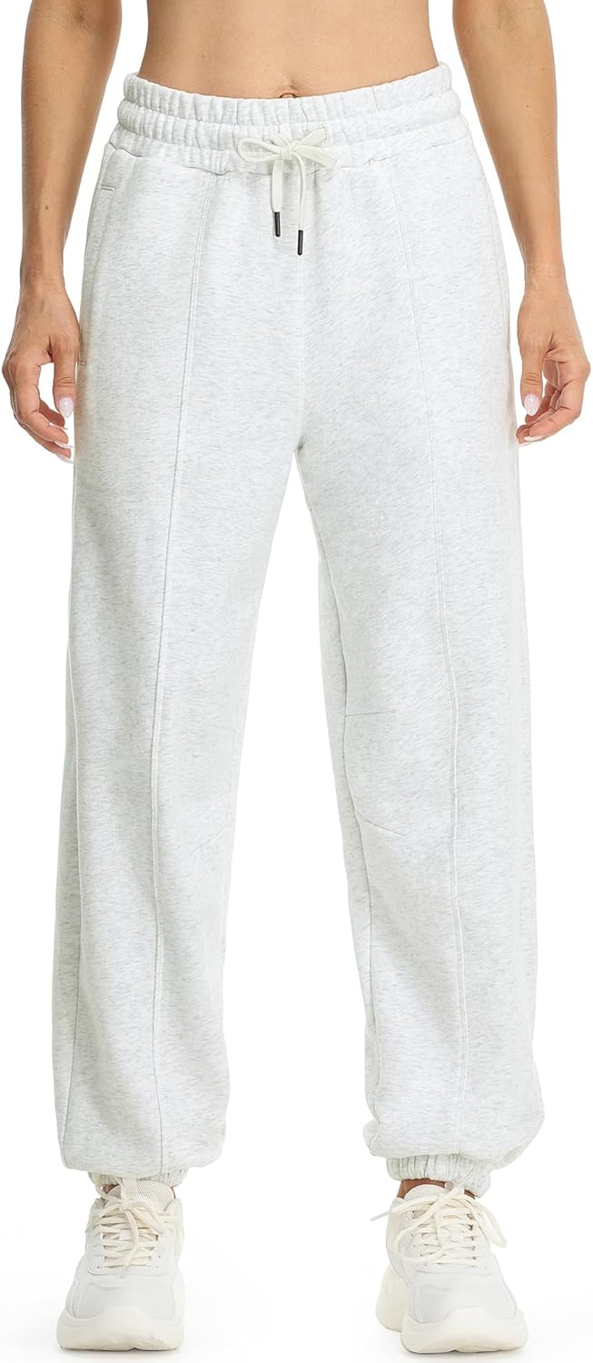 icyzone Damen Warme Jogginghose Hohe Taille Gefüttert Fleece Thermo Hose Baggy Winter Sporthose Swea