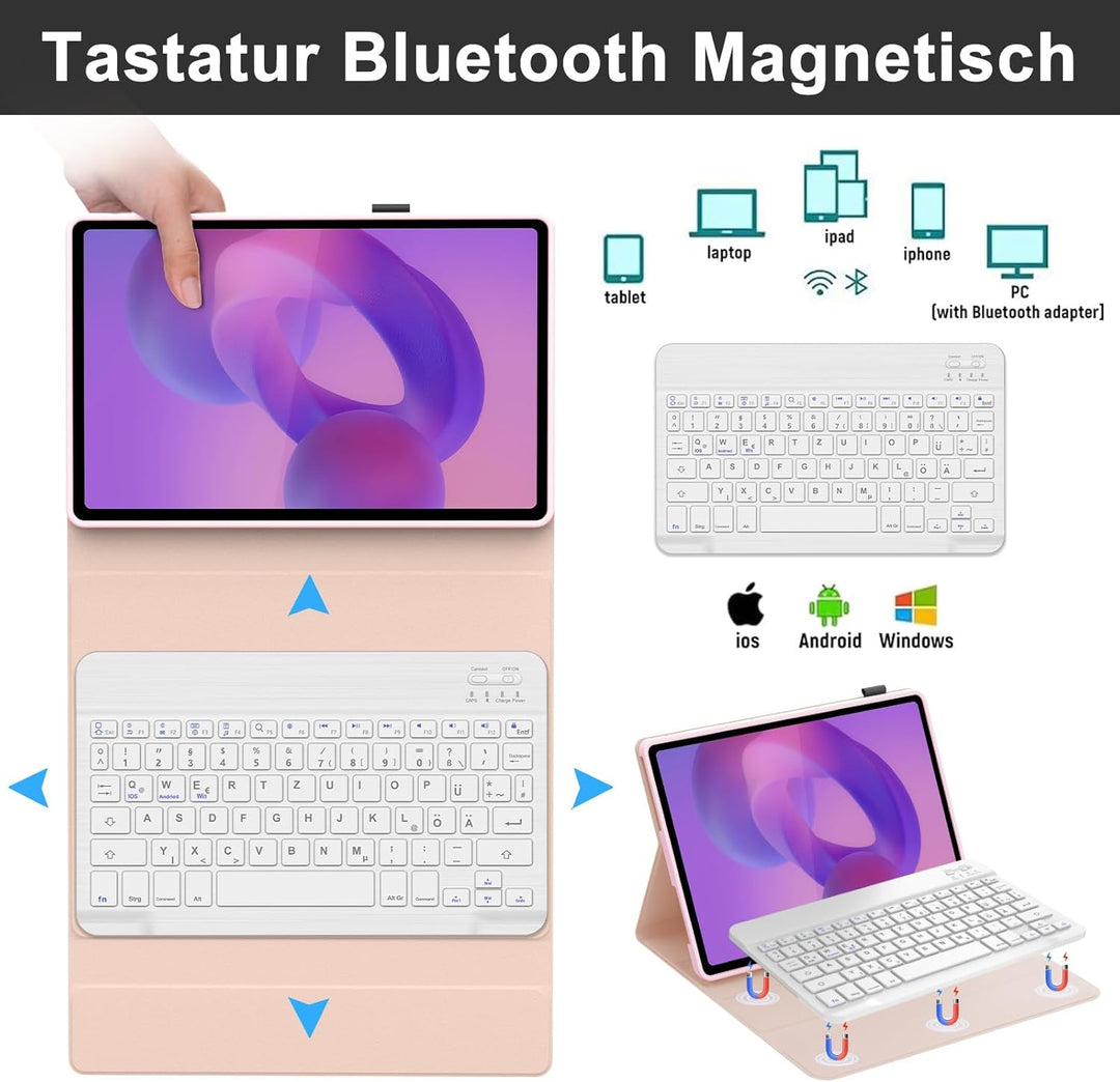 WINCHKING Tastatur Hülle für Lenovo idea tab 11 2025 (TB-336ZU TB-336FU), Bluetooth Tastatur für Len