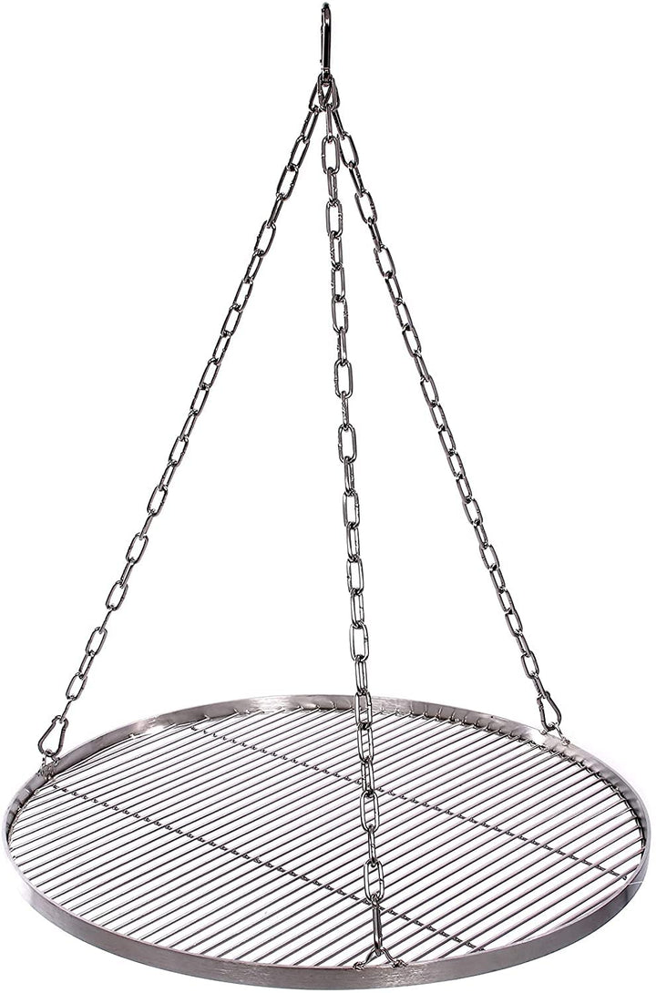 WiMi Grillrost Ø 55 cm mit Kette Edelstahl Grillstabdicke 4 mm Stababstand 10 mm für Schwenkgrill BB