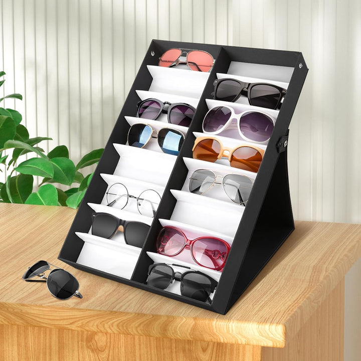 Brillen Aufbewahrung,16 Gitter Gläser Vitrine Sonnenbrillen Präsentation Brillendisplay Faltbarer De