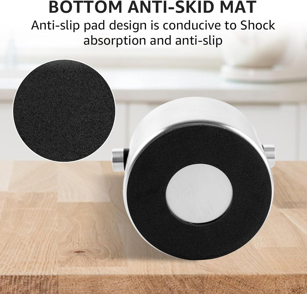 APACALI 1 Stück Abklopfbehälter für Siebträger Edelstahl, 11x11cm Siebträger Abklopfbehälter, Knock