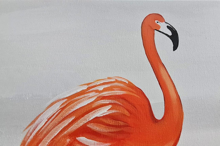 Monica Mirafiori I 100% HANDGEMALT I Gemälde Flamingos 140x70cm | Gemälde Handgemalt | Acrylgemälde