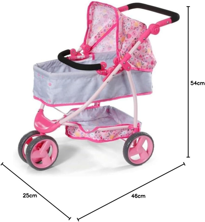 BABY born Deluxe Puppenwagen, Puppenwagen mit Verstellbarer Liege-Fläche und Griff, 834145 Zapf Crea