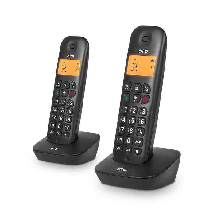 SPC Air Pro Duo – Schnurloses Festnetztelefon DÚO mit beleuchtetem Display, Anrufer-ID, Freisprechei