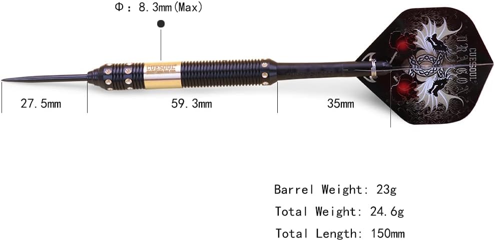 CUESOUL Dragon Deluxe Messing Steel Dartpfeile, 21 Gramm J2103 23 Gramm, J2103 23 Gramm