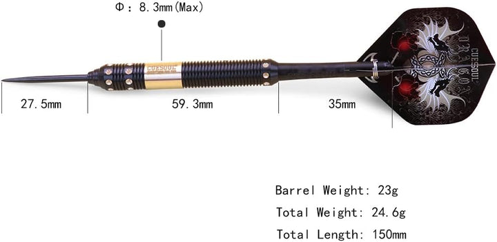 CUESOUL Dragon Deluxe Messing Steel Dartpfeile, 21 Gramm J2103 23 Gramm, J2103 23 Gramm