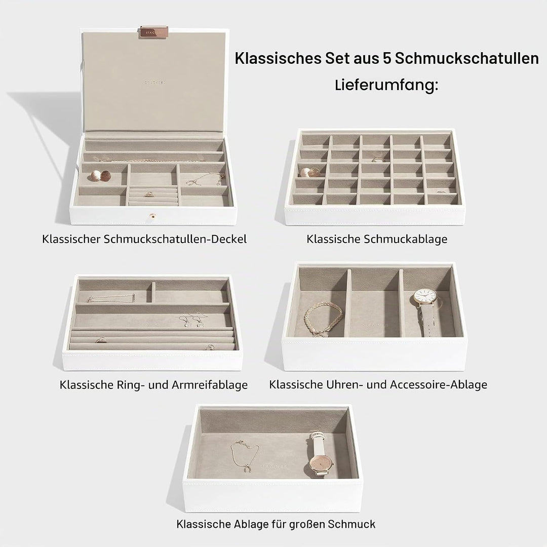 Stackers Weiss &amp; Roségold Klassisch Schmuckschatulle -5 White &amp; Rose Gold, White &amp; Rose Gold
