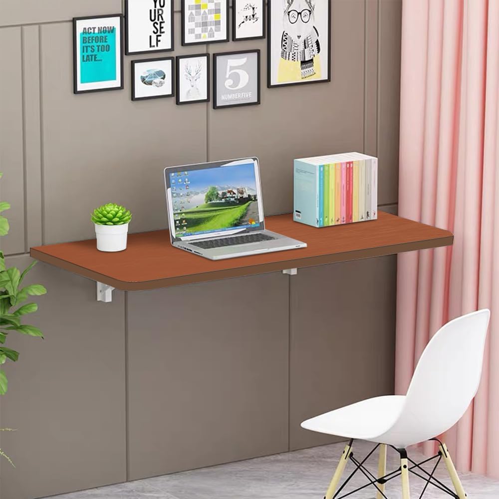 Wandklapptisch Schwarz, 60x30 cm, Klappschreibtisch mit Montagekit, Wandmontage Klapptisch für Küche