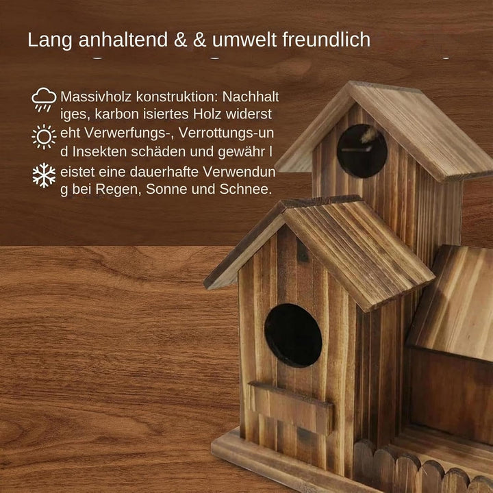 Eichhörnchenhaus, Eichhörnchen-Futterspender Aus Holz, Lustige Markise, Streifenhörnchen-Futternapf,