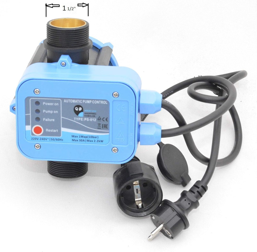 Schmidt GbR Pumpensteuerung PS-012 für Gartenpumpe Tiefbrunnenpumpe Pumpe bis 2,2kW Aussengewinde 1,