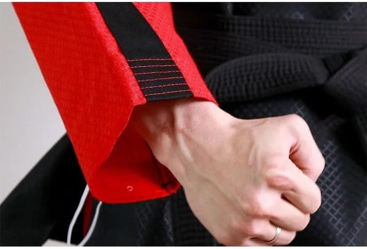 Taekwondo Gi Set DobokTaekwondo Standard Uniform TKD Anzug mit Gürtel rot/black 120, rot/black 120