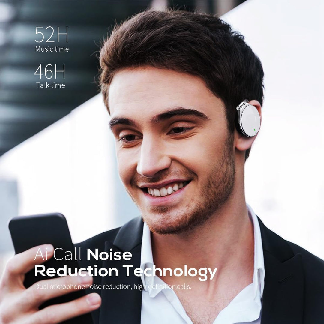 Open Ear Kopfhörer mit Mikrofon Bluetooth 5.4-52 Std Spielzeit, Kabelloses Over Ear Kopfhörer für Sp
