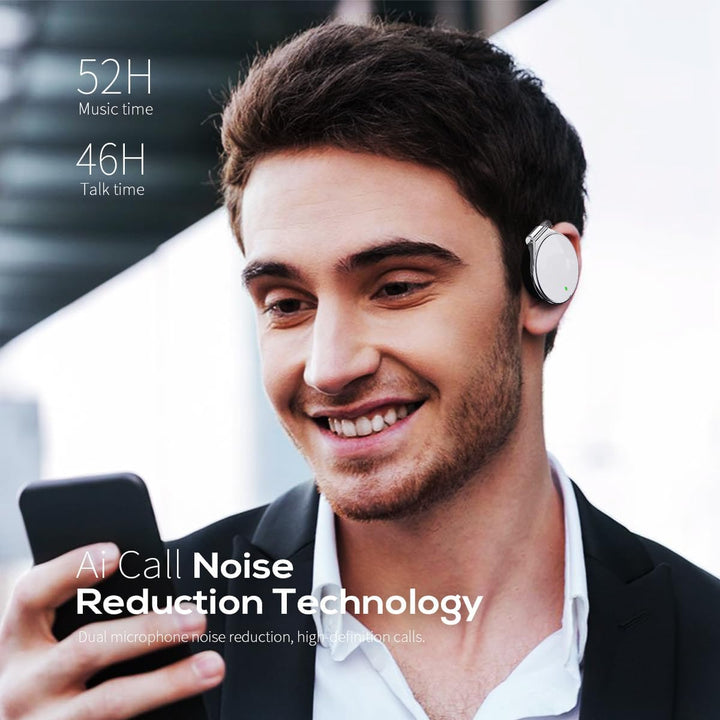 Open Ear Kopfhörer mit Mikrofon Bluetooth 5.4-52 Std Spielzeit, Kabelloses Over Ear Kopfhörer für Sp