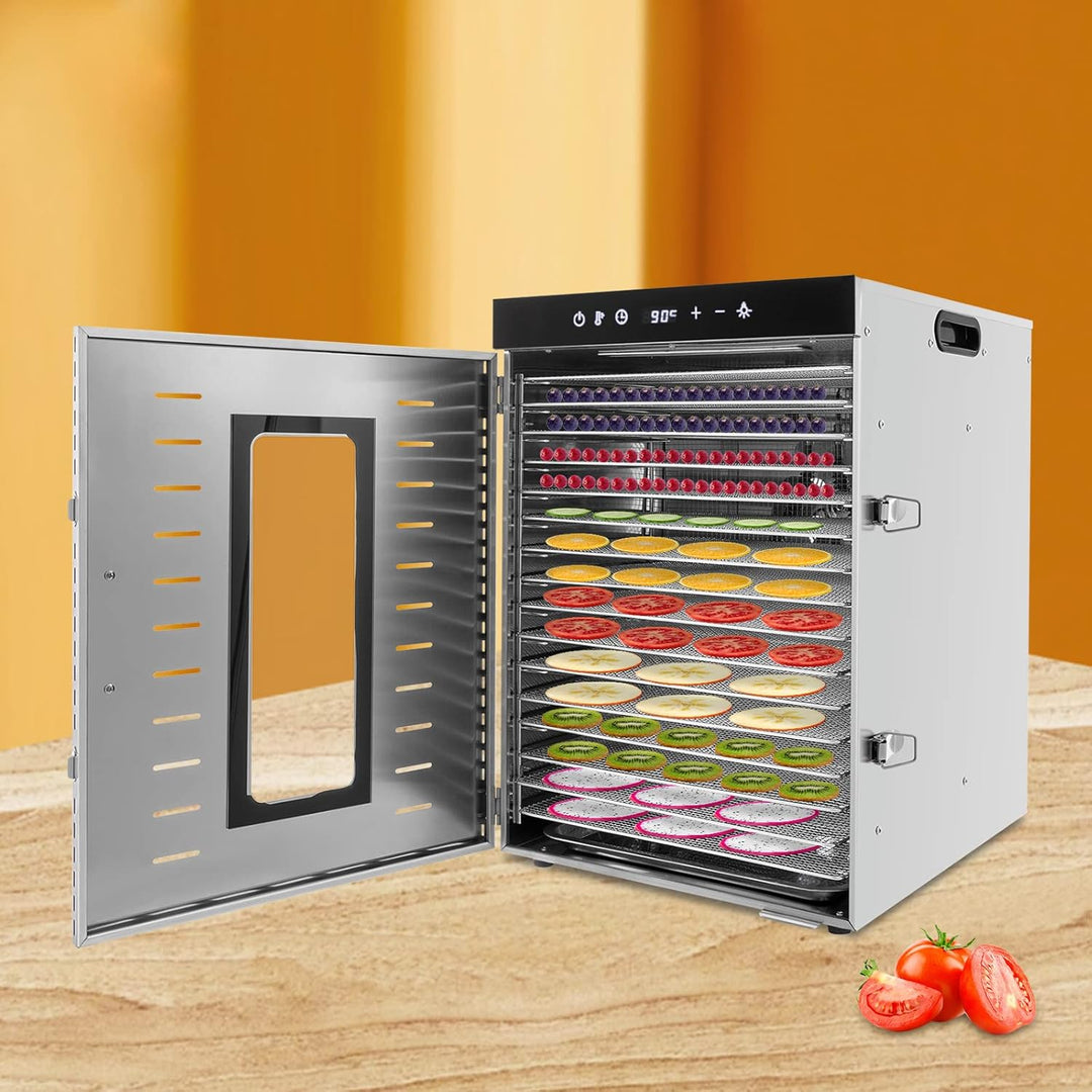 16 Tray Edelstahl Food Dehydrator, 1500W Dörrautomaten freeze dryer gefriertrockner, Obsttrockner fü