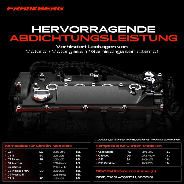 Ventildeckel Zylinderkopfhaube für Berlingo C3 II/III C4 C5 III DS3 DS4 DS5 Jumpy 207 208 I 3008 308